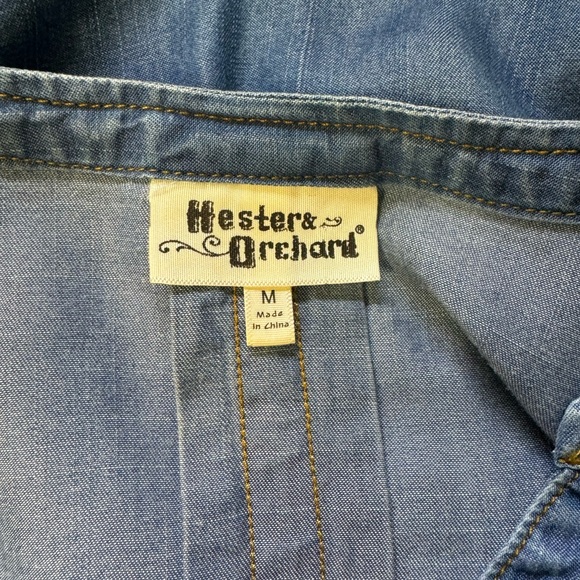 Denim Tunic Shirt, Jean Shirt, Long Blue Shirt, Hester & Orchard Shirt - Picture 5 of 7